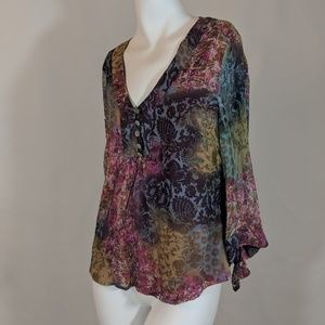 Coldwater Creek Tops - Coldwater Creek Breezy Boho Silk Smock Top SZ Sm Coldwater Creek Tops - Coldwater Creek Breezy Boho Silk Smock Top SZ Sm
